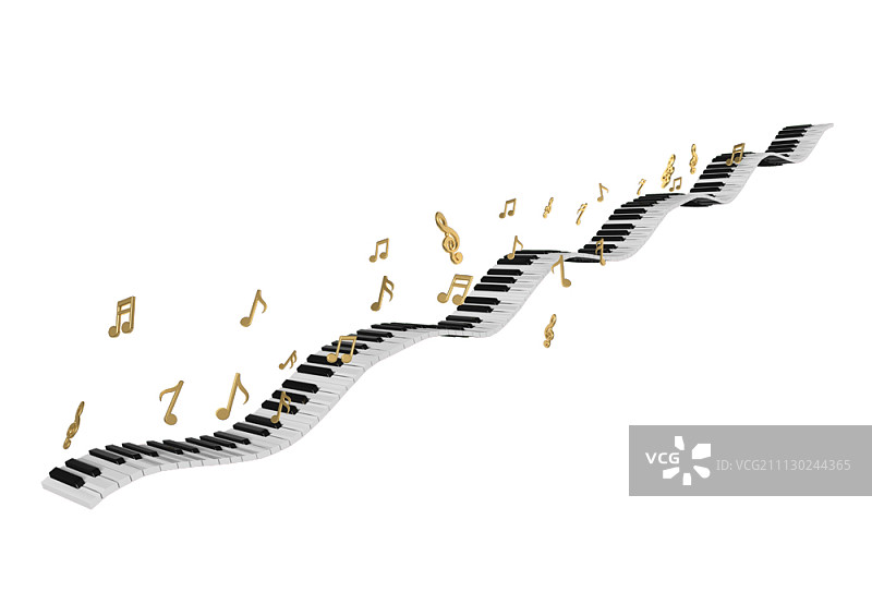 钢琴键3D图形图片素材