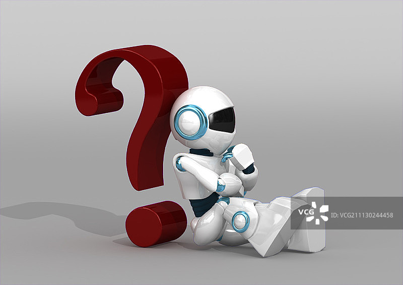 机器人与问号2.5D图形图片素材