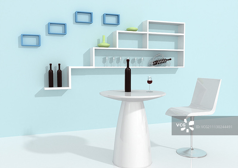 现代客厅内部的计算机图形图片素材