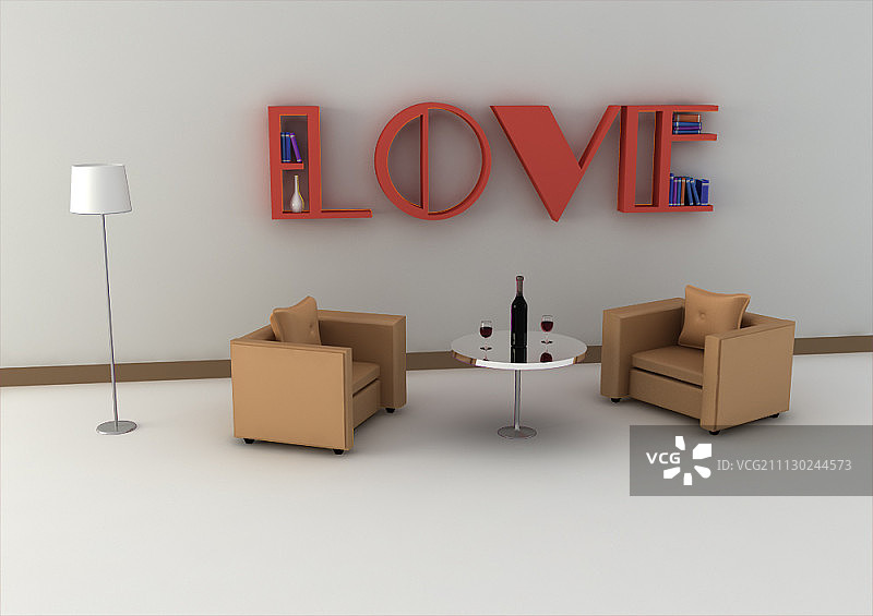 现代休息室内部计算机图形图片素材