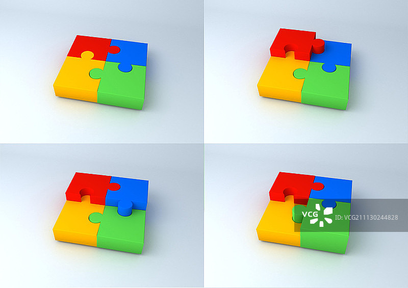 3D拼图图案图片素材