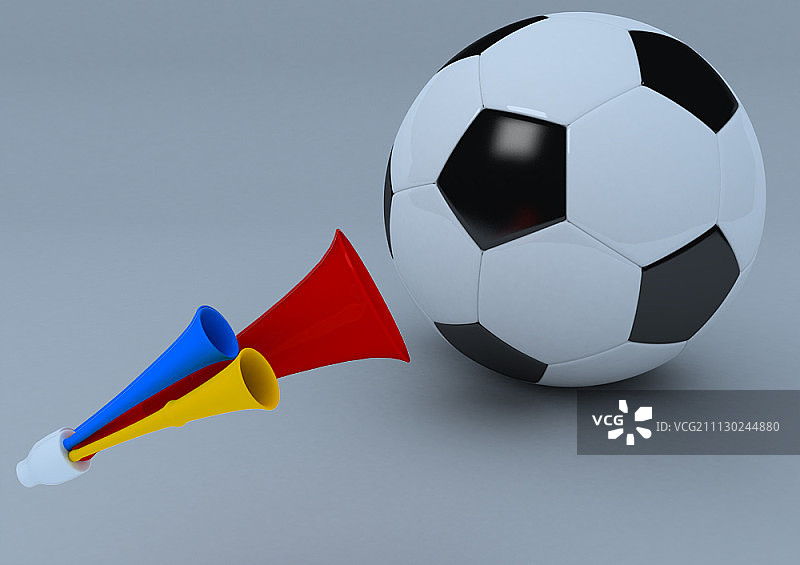 带有喇叭的足球图片素材