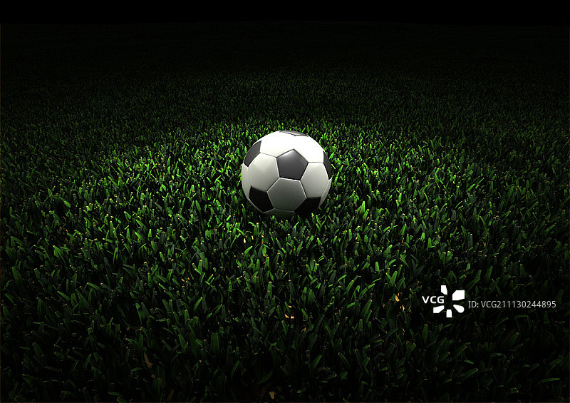 光线下的足球图片素材