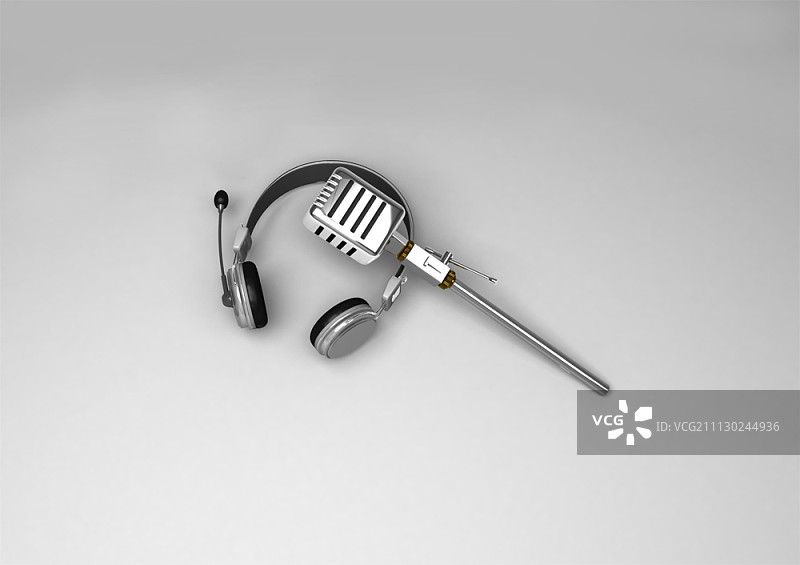 带耳机的麦克风图片素材