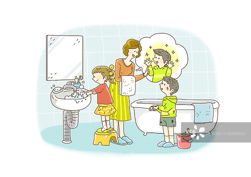 儿童安全习惯插画图片素材