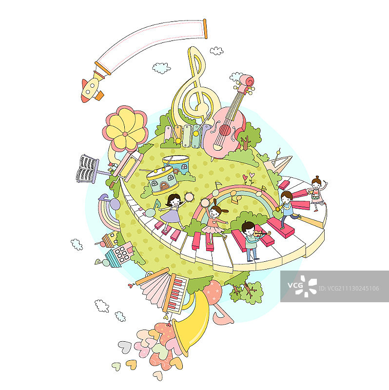 充满想象力的星球插画图片素材