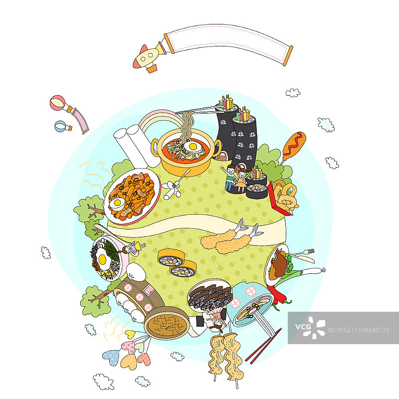 充满想象力的星球插画图片素材