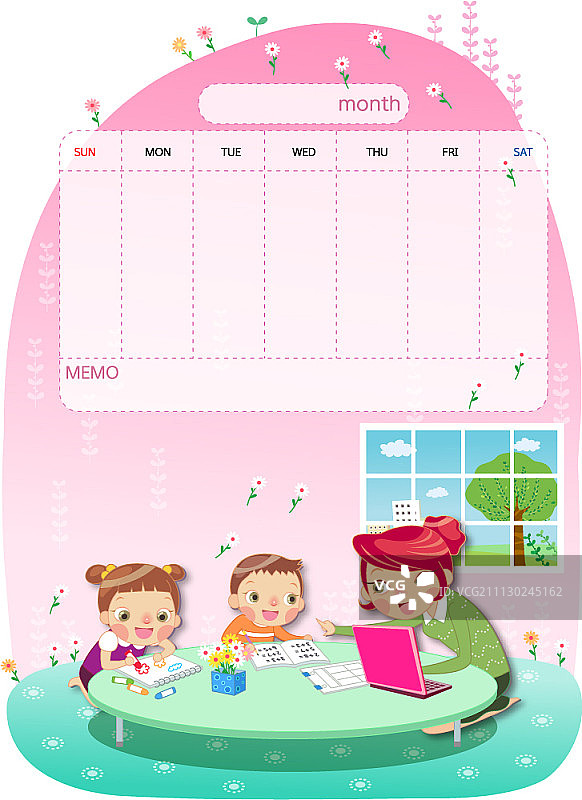 职场妈妈插画图片素材