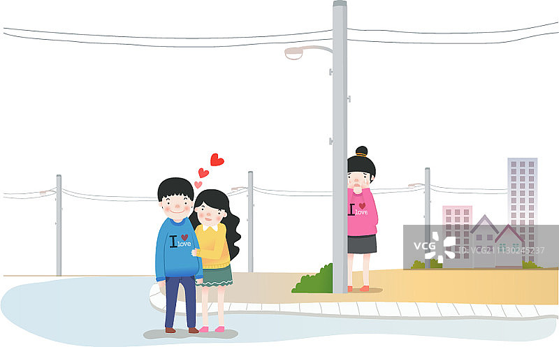 单恋中的女孩图片素材