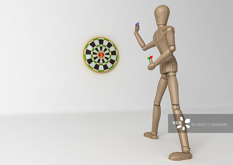 玩飞镖的球体关节娃娃图片素材