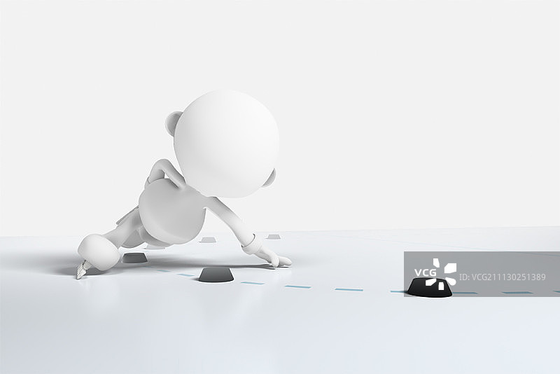 参加冬季奥运会运动的3D角色图片素材