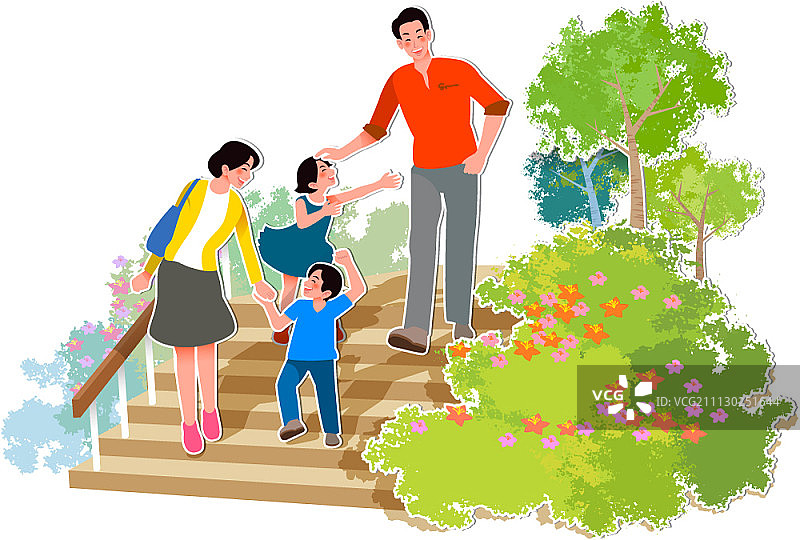 幸福家庭插画图片素材