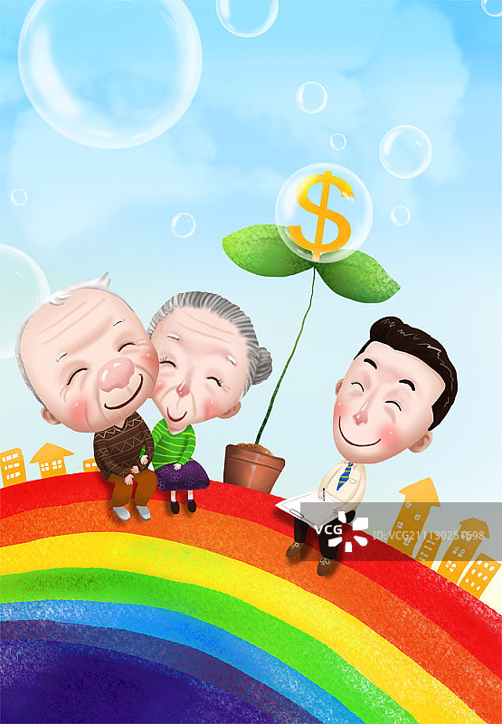老年人生活方式插画图片素材