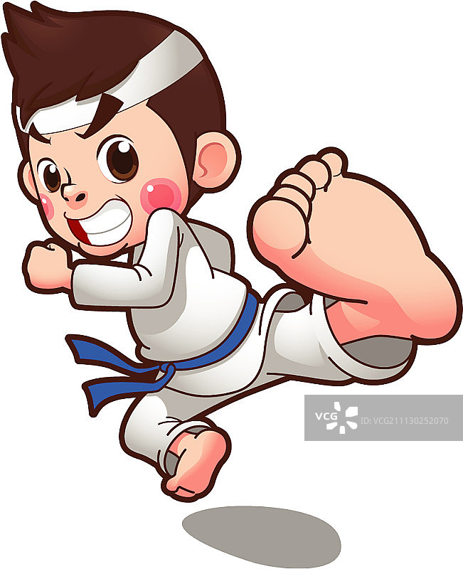 青少年练习跆拳道图片素材