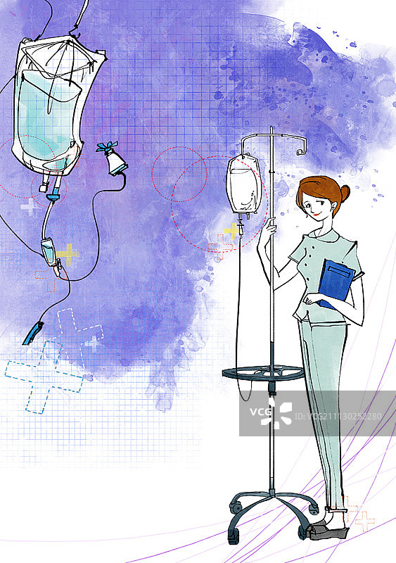 护士拿着生理盐水图片素材