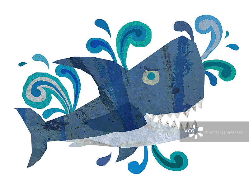 白色背景上的鲨鱼图片素材