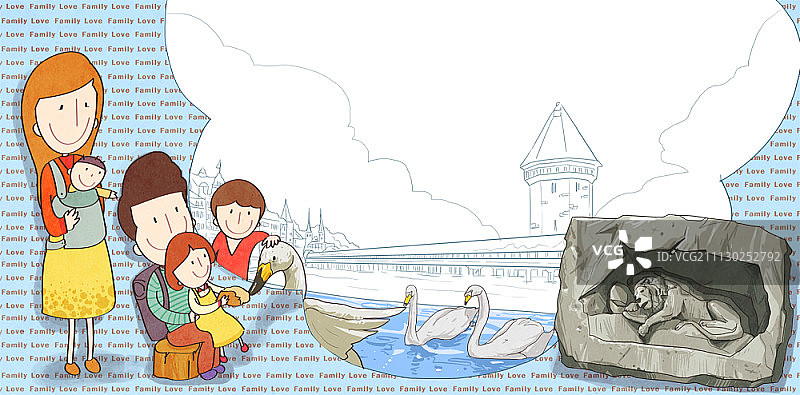 瑞士家庭旅行图片素材