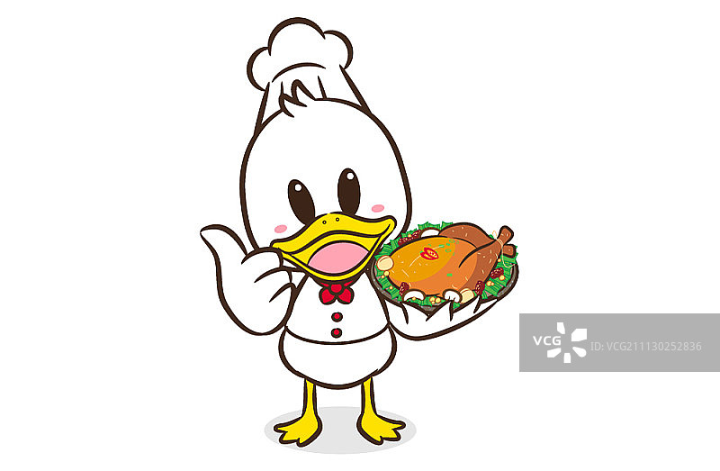 白色背景上的鸭子卡通形象图片素材