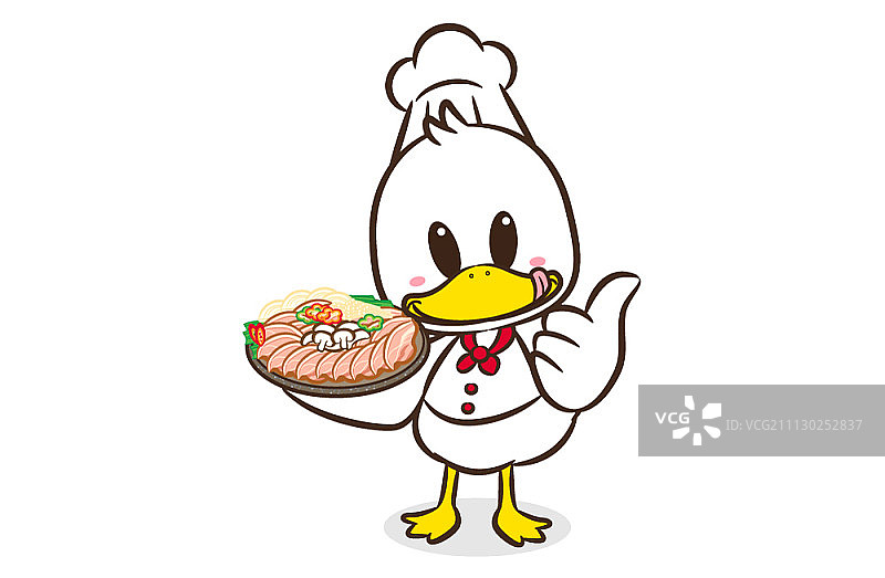 白色背景上的鸭子卡通形象图片素材