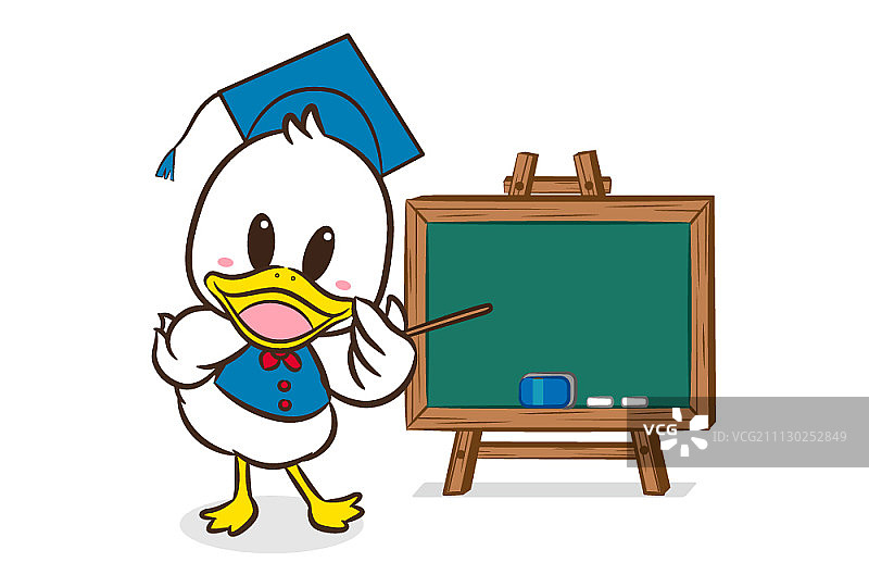 白色背景上的鸭子卡通形象图片素材