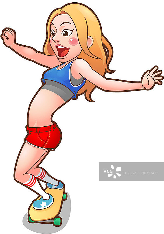 享受运动的卡通人物图片素材