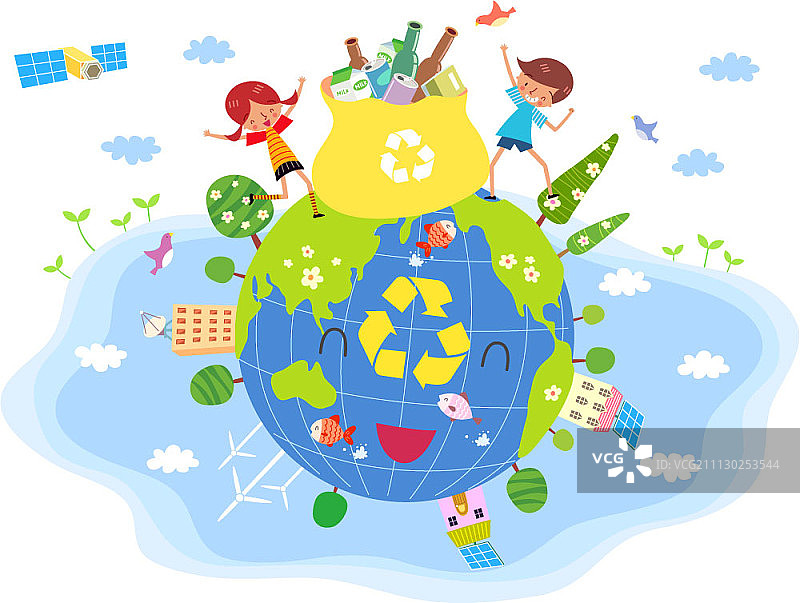 可回收插画图片素材