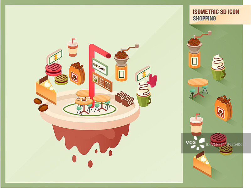 购物主题2.5D图标图片素材
