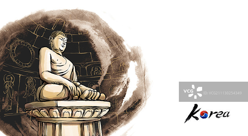 韩国风景插画图片素材