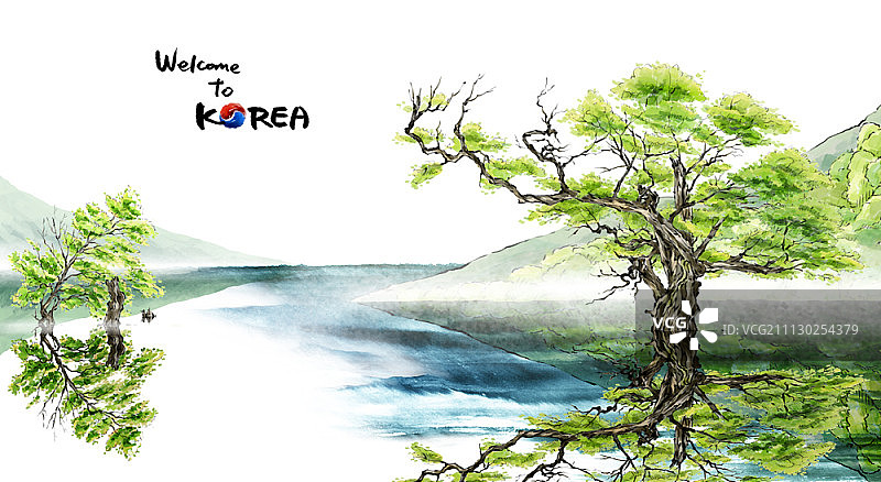 韩国风景插画图片素材