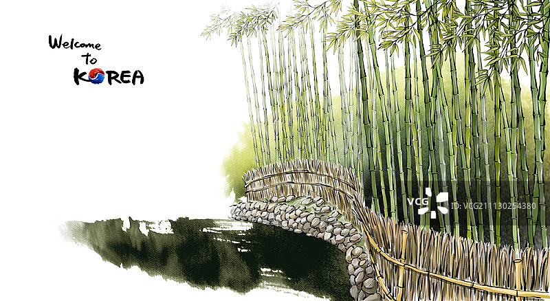 韩国风景插画图片素材