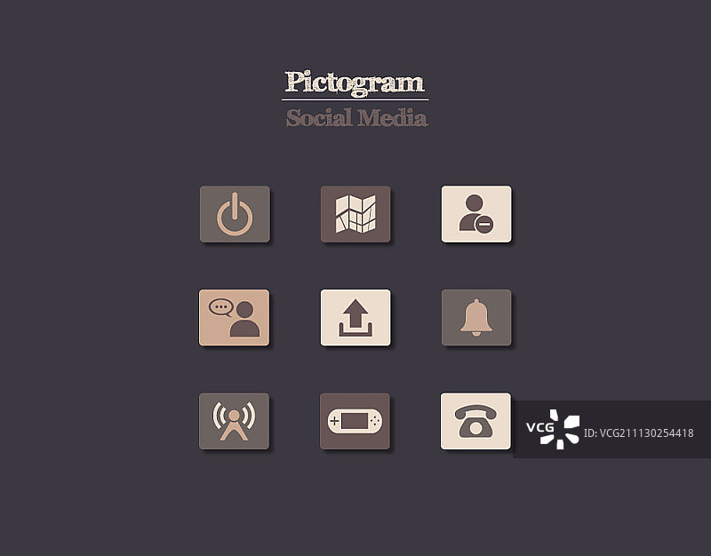 社交媒体图标集图片素材