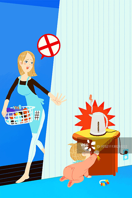 儿童安全插画图片素材