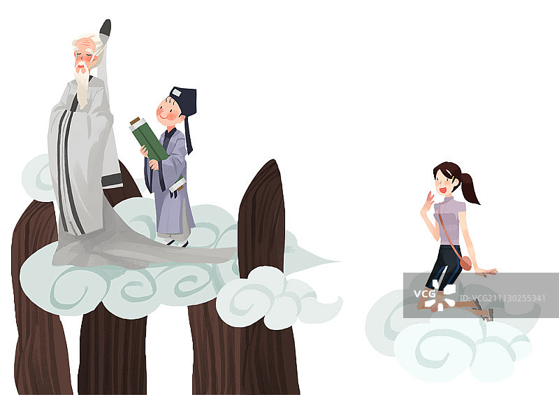 云端之上的人图片素材