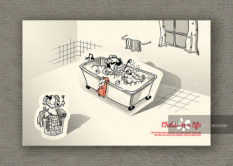 儿童生活插画图片素材
