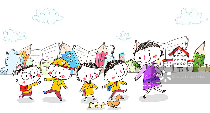 儿童教育主题插画图片素材