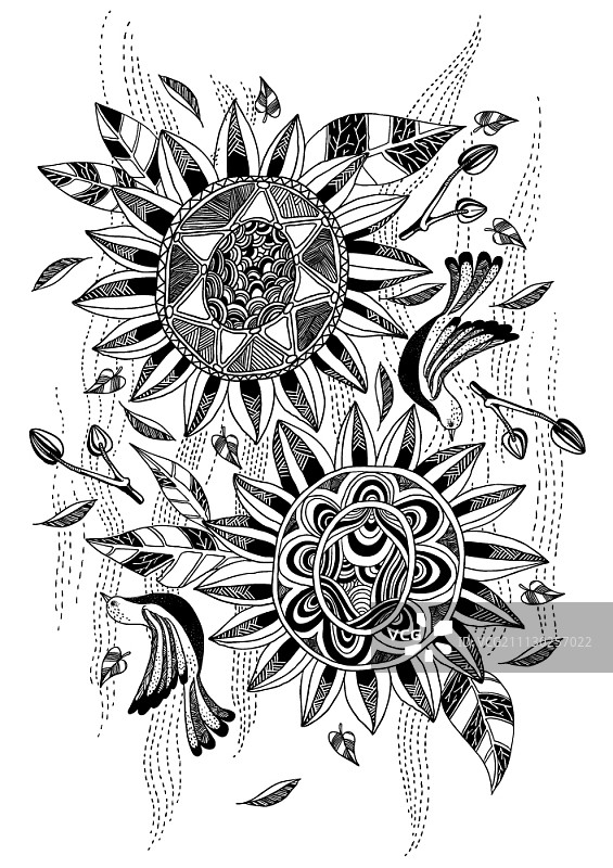Zentangle图案设计图片素材