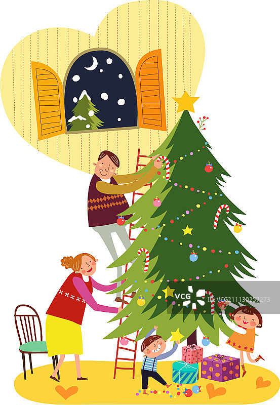 幸福家庭插画图片素材