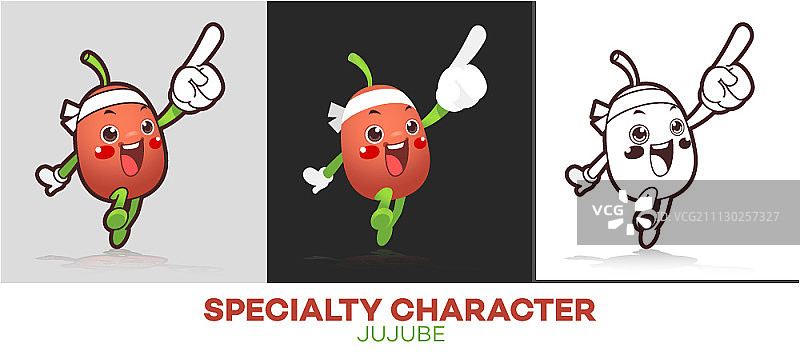 枣卡通人物套装图片素材