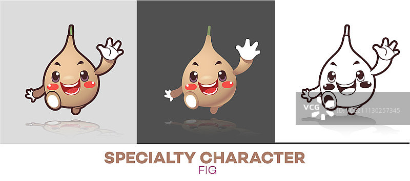 无花果卡通人物套装图片素材