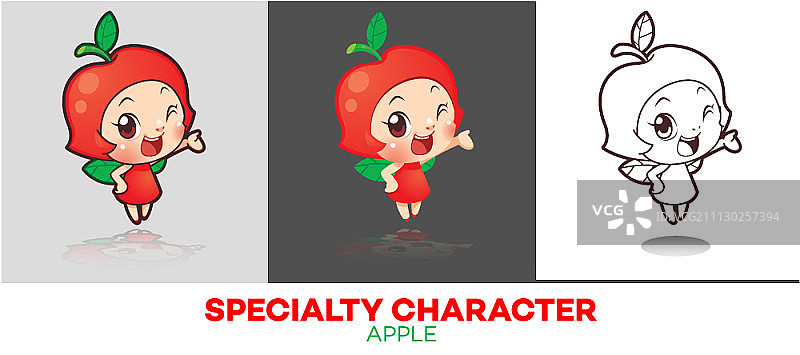 苹果卡通人物合集图片素材