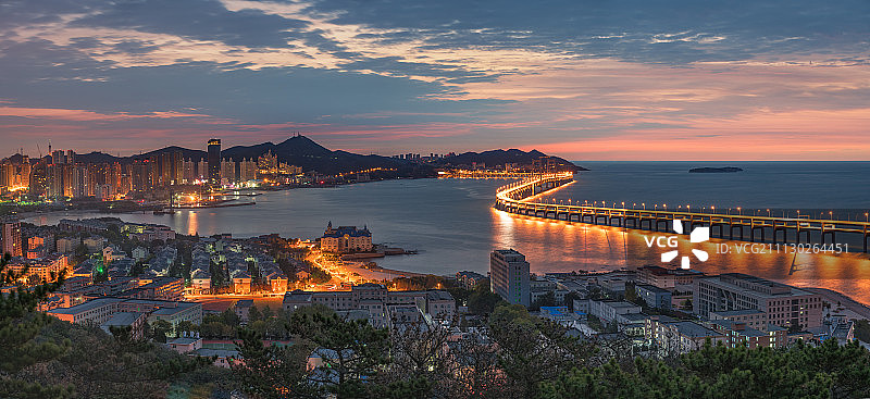 全景星海跨海大桥图片素材