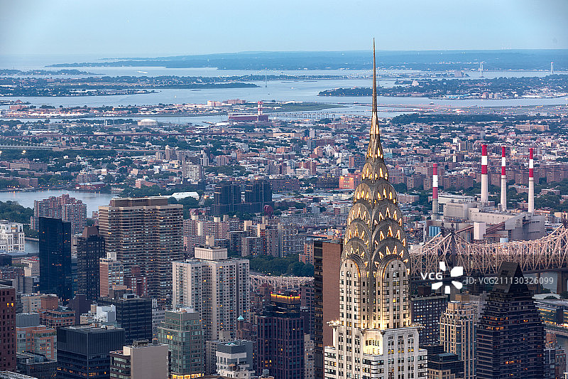 纽约 曼哈顿 全景 克莱斯勒大厦图片素材