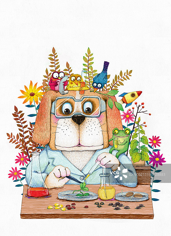 狗狗博士科学家图片素材