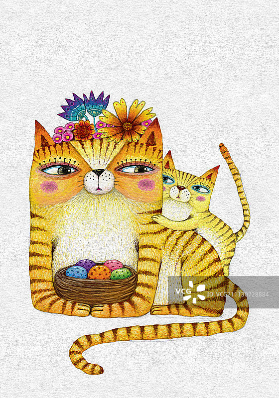 亲子猫图片素材