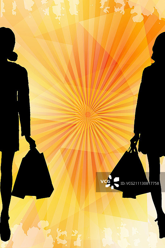 光棍节,购物,剪影图片素材