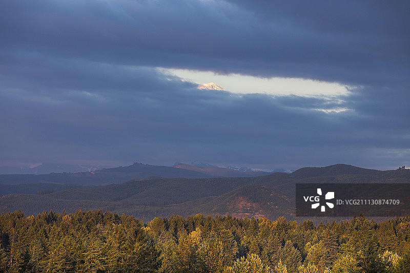 雷尼尔晚霞图片素材