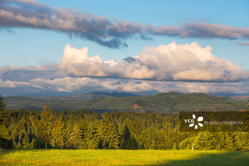 雷尼尔晚霞图片素材