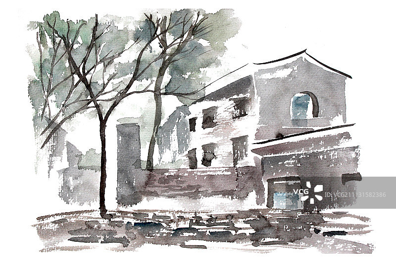 石头房的春天图片素材