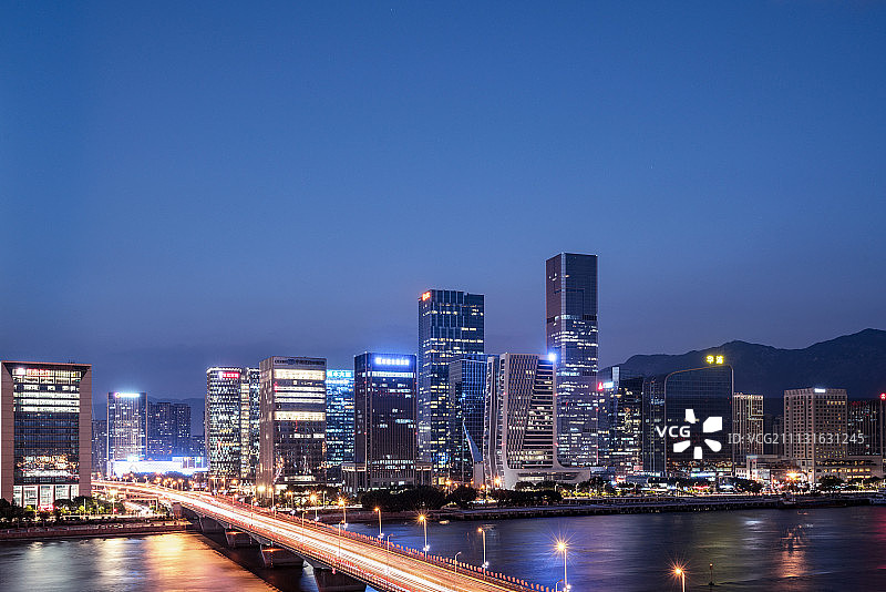 福州金融街CBD夜景图片素材