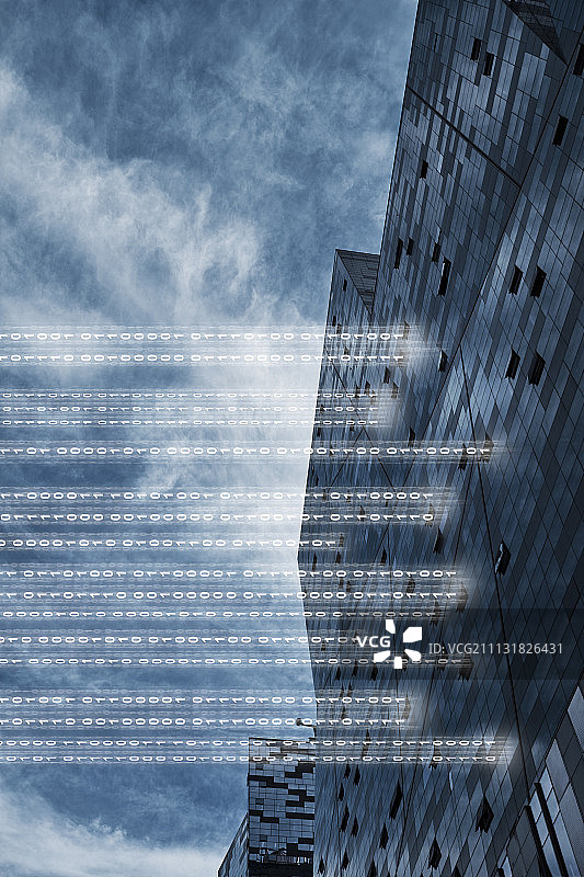 大数据概念的未来感摩天大楼图片素材